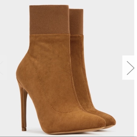 🔥New🔥Hot Camel Suede Booties. Heel Height: 4.5 - Picture 3 of 6